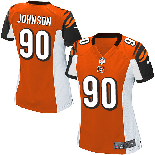 Women's Elite Michael Johnson Nike Jersey Orange Alternate - #90 NFL Cincinnati Bengals